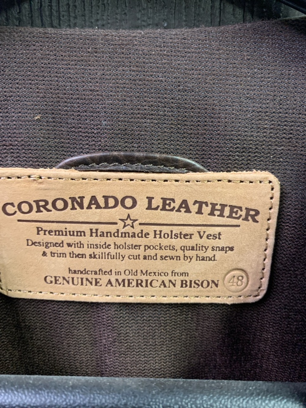 Coronado Leather Brown Leather Holster Vest - Picture 2 of 16